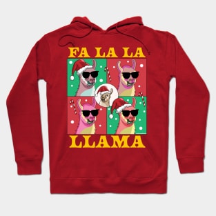 Fa La La Llama - Funny Christmas Falala Llama with Santa Hat Hoodie